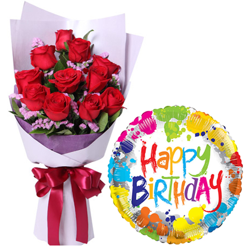 birthday flowers images red roses