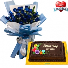 Blue Rose with Cake Delivery Manila
