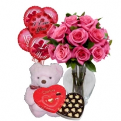 send flower with chocolate with mylar balloon to philippines