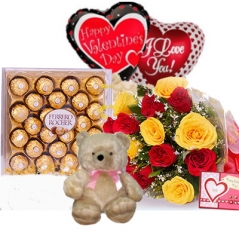 send flower with balloon teddy bear and chocolate to philippines