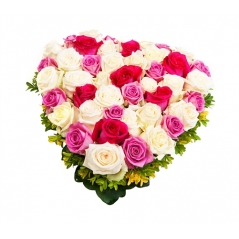 send 24 multicolor roses to manila, send heart shape roses to philippines