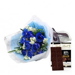 send 12 blue roses with lindt chocoalte to philippines