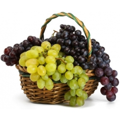 Send assorted grapes in basket