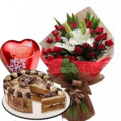 send flower with chocolate and cake send to philippines