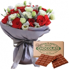 roses with mix flower and almond bar to manila philippines