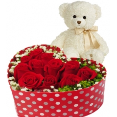 1 dozen red roses w/ bear Delivery to Manila Philippines
