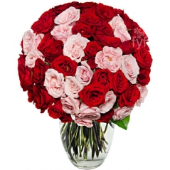 50 Blooms of Pink and Red Roses Delivery to Manila Philippines