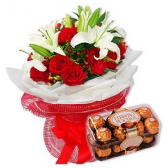 Roses & Lilies w/ Chocolate Delivery to Manila Philippines