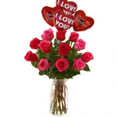 1dz Red Roses w/ 6pcs Balloons Delivery to Manila