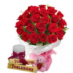A bouquet of 24 lovely roses for valentines Delivery to Manila Philippines