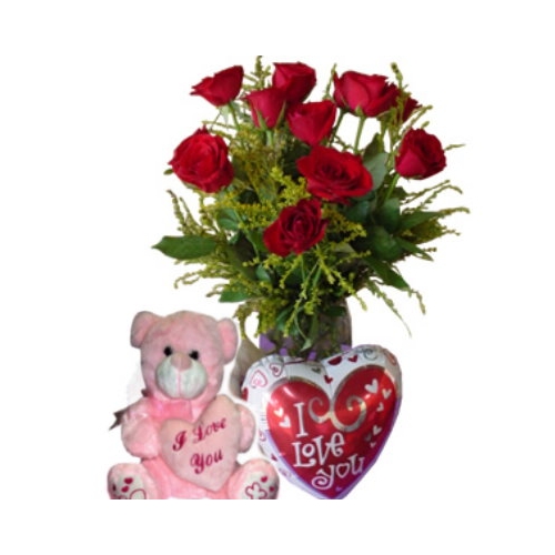 send red roses with balloon and bear to philippines