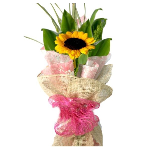 Send single sunflower in bouquet to philippines