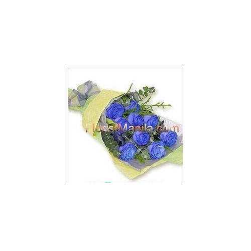 12 Blue Holland Roses in Bouquet Online Delivery to Manila Philippines