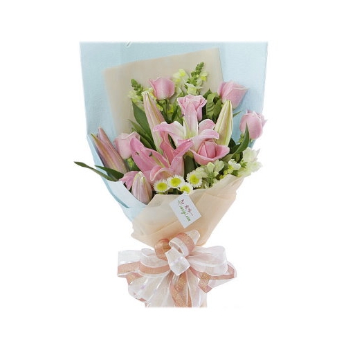 6 Pink Roses With Calla Lily Delivery to Manila Philippines