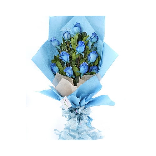 12 Blue Roses Bouquet Delivery to Manila Philippines