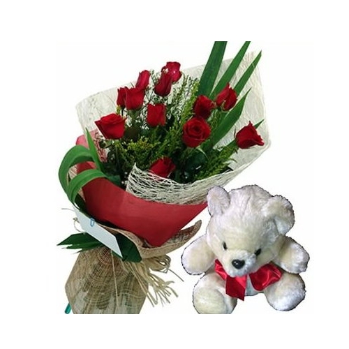 12 Red Rose with Bear Send philippines