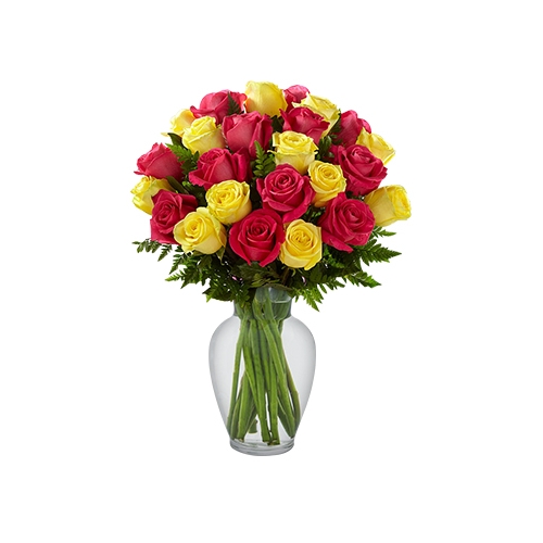 12 Multi Color Roses in Vase Send to Manila Philippines