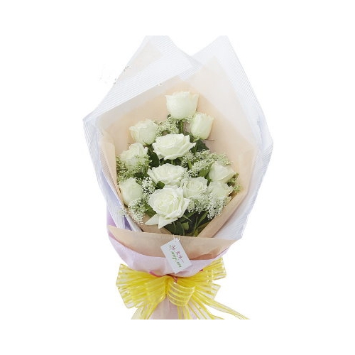 12 White Roses Bouquet Delivery to Manila Philippines