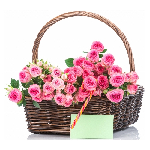 send pink roses basket  to manila,send roses basket to philippines