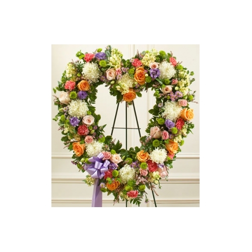 Softly Colored Heart Wreath Send to Manila