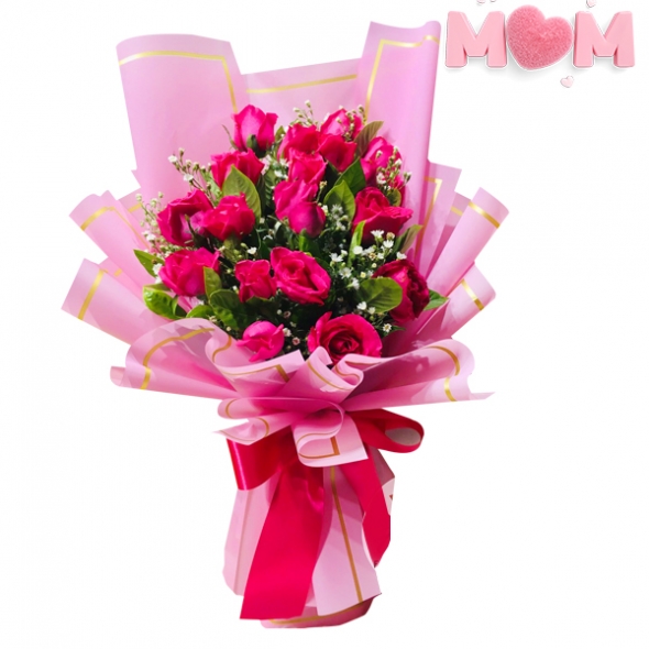 18 Pink Roses Bouquet Delivery to Manila Philippines