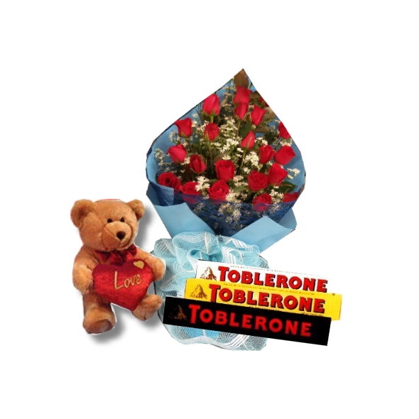 send 12 red roses with Toblerone chocolate to philippines