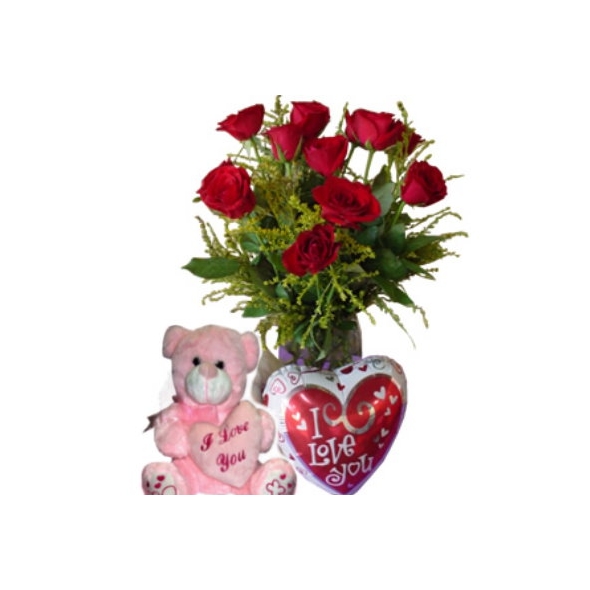 send red roses with balloon and bear to philippines