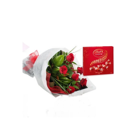 send 12 red roses with lindor chocolate to manila in the Philippines