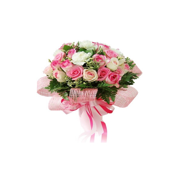 2 Dozen Pink And White Roses for valentines Delivery to Manila Philippines