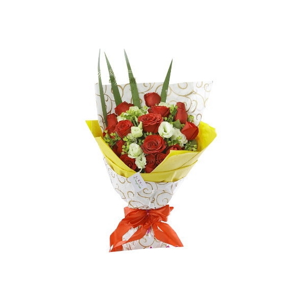 24 White & Red Roses Bouquet Delivery to Manila Philippines
