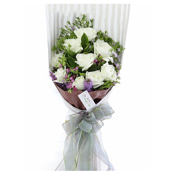 12 White Roses Bouquet Delivery to Manila Philippines