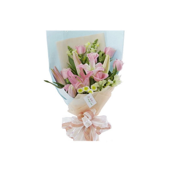 6 Pink Roses With Calla Lily Delivery to Manila Philippines