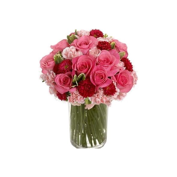 6 Roses & carnation in Vase Delivery to Manila Philippines