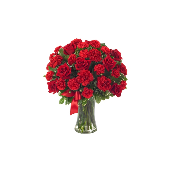 24 Red Rose & carnation in Vase Delivery to Manila Philippines