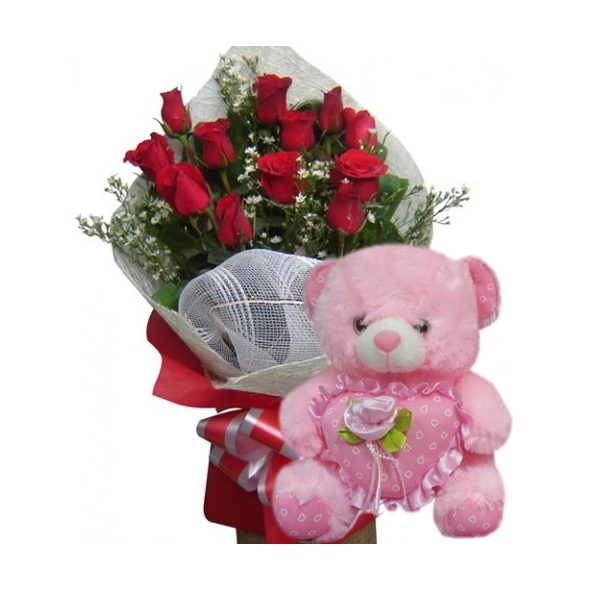 flower bear manila.send flower with bear manila