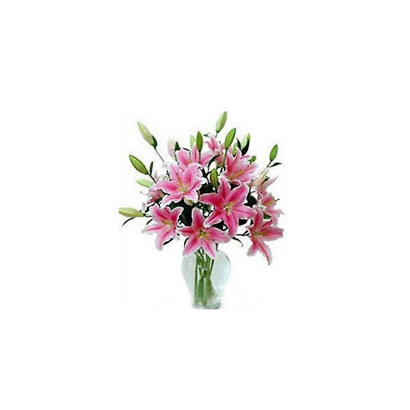 12 Pink lilies Vase Delivery to Manila