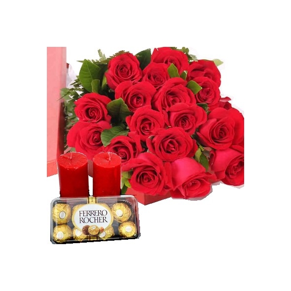 Red Rose w/ chocolate & candle to manila
