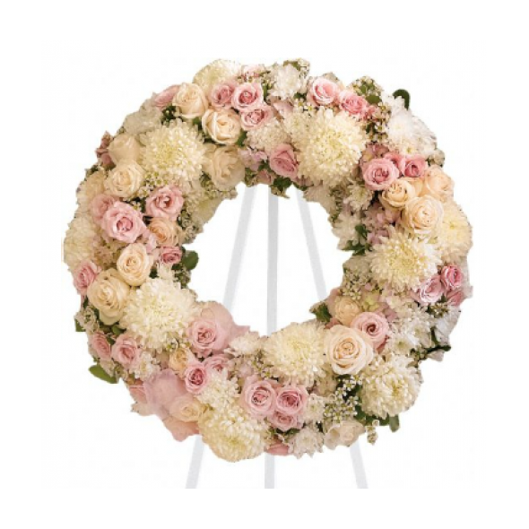 For the Love of White and Pink Wreath Send to Manila Philippines