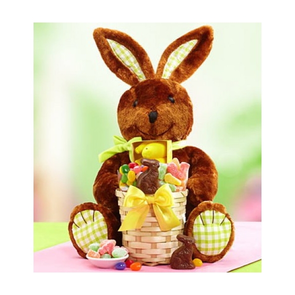 Easter Bunny Plush & Gift Basket of Sweets