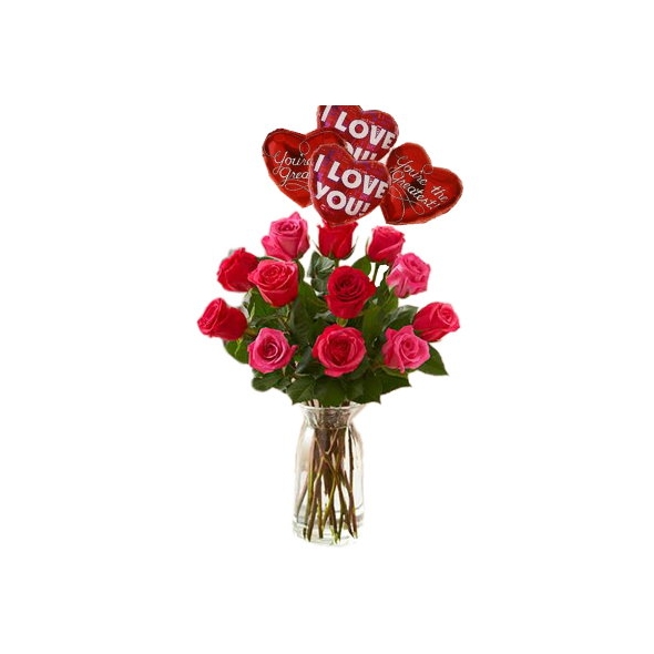 1dz Red Roses w/ 6pcs Balloons Delivery to Manila