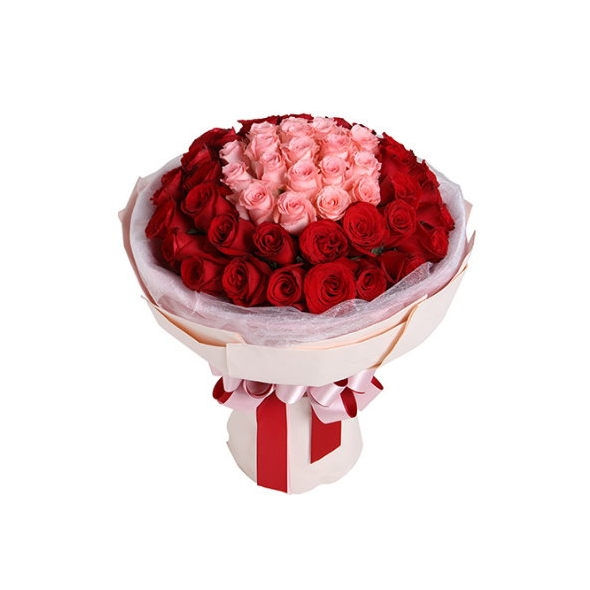 50 Red and Pink Roses in Bouquet Online Delivery to Manila Philippines