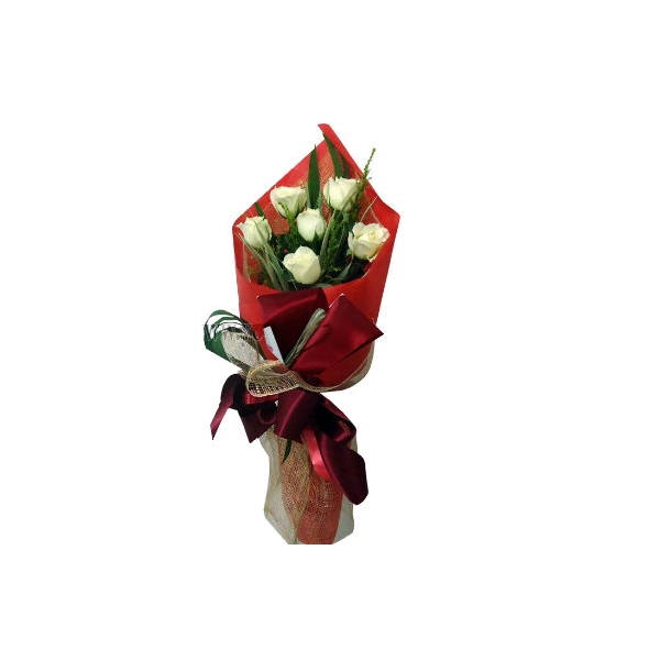 24 White Roses in Bouquet Delivery to Manila Philippines