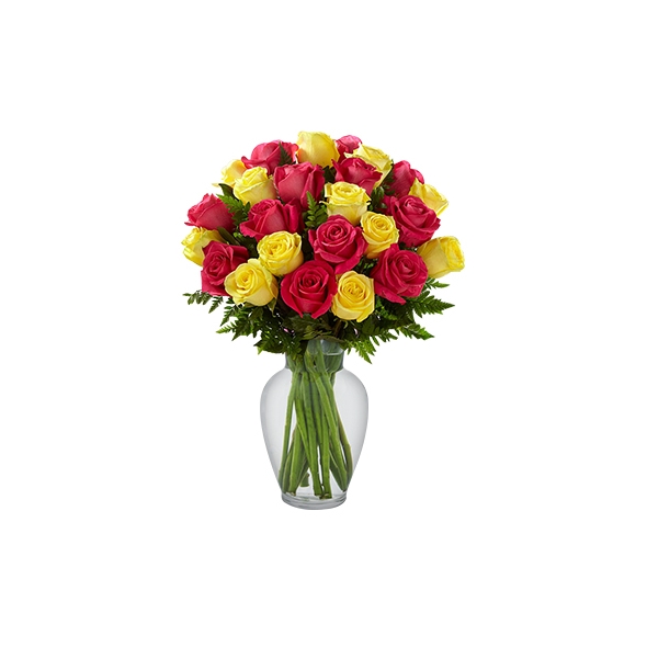 12 Multi Color Roses in Vase Send to Manila Philippines